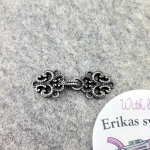 Sjalspänne, antiksilver ”Blad” – 1 par