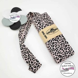 Kantband jersey: Mönstrad Leo 3m – Blekrosa