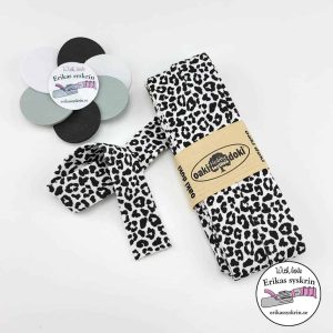 Kantband jersey: Mönstrad Leo 3m – Vit