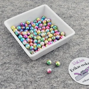 Rund pärla 8mm – Regnbåge
