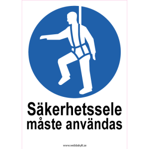 Säkerhetssele måste användas