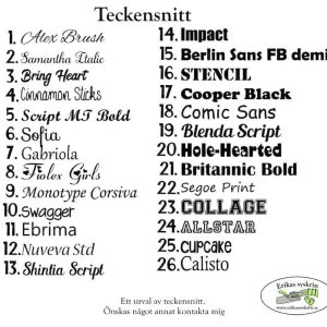 Vinyltryck Reflex – enstaka bokstäver/siffror