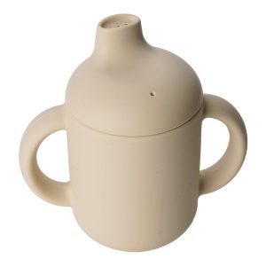 Silikonmugg med sugpip, beige – Virgel Eco