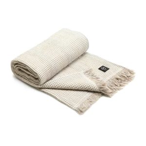Pläd Vilhelmina grå 130×170 cm, återvunnet material – Wasa Ecotextil