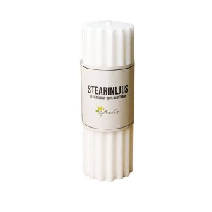 Räfflat blockljus veganskt olivstearin, 5 x 15 cm – Yvelis