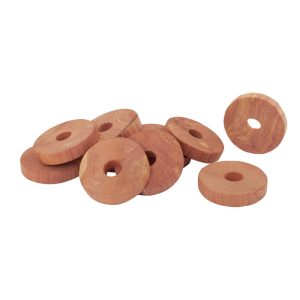 Träringar rödceder till klädgalge, 10 pack