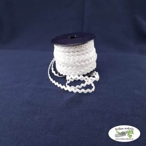Zick-zack band 6 mm vit / meter